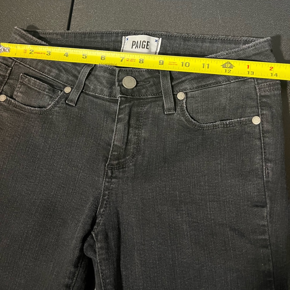 PAIGE VERDUGO ANKLE sleek vintage look black Midrise Denim jagging stretch Jeans - Picture 5 of 9